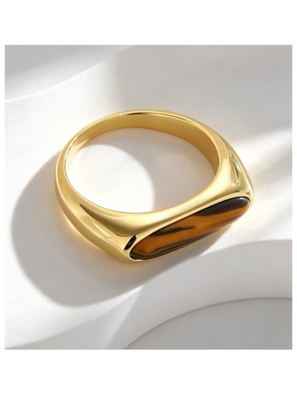 Brown stone - Ring - Gold - Size 6